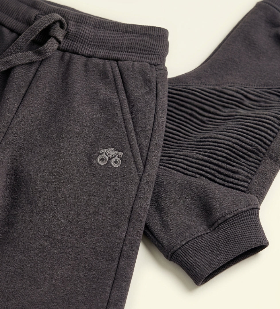 Charcoal Biker Ribbed Joggers