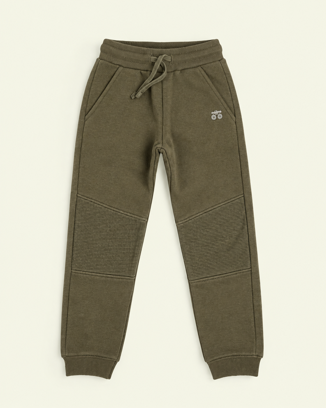Olive Biker Ribbed Joggers