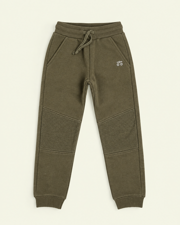 Olive Biker Ribbed Joggers
