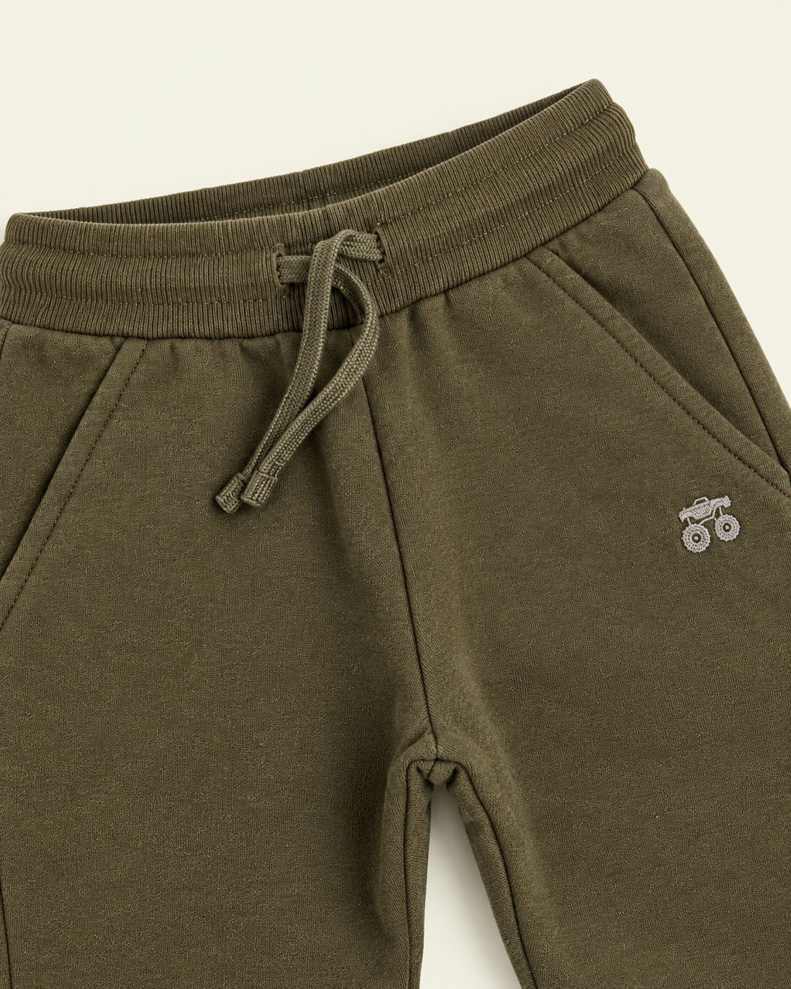 Olive Biker Ribbed Joggers