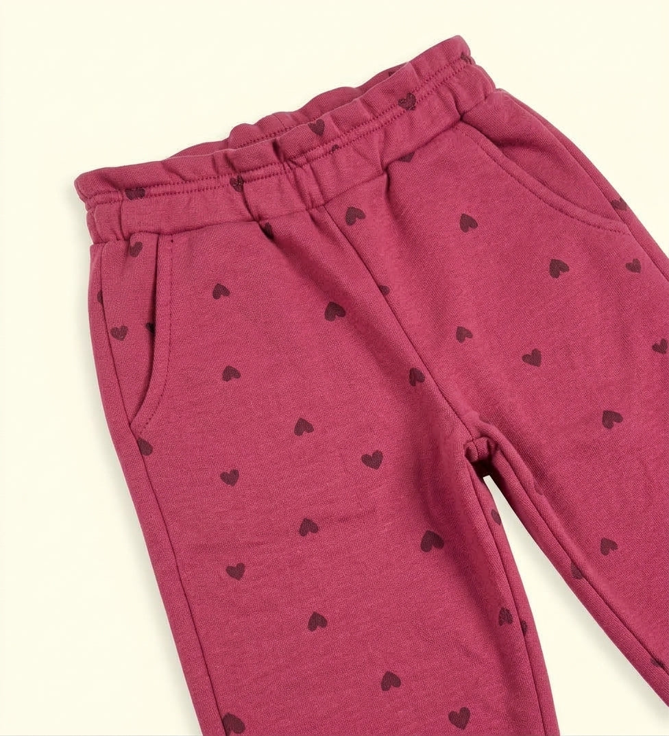 Berry Heart Pattern Trousers