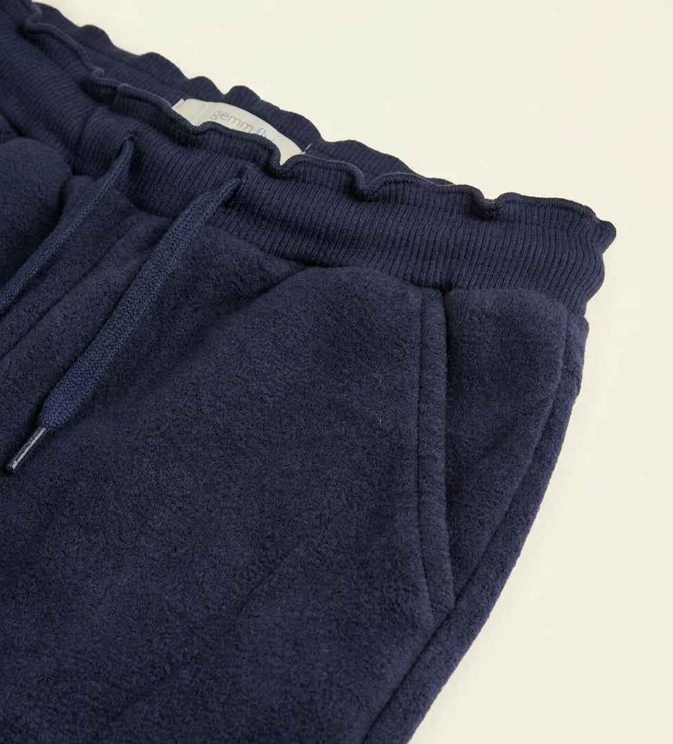 Dark Navy Frill Hem Trousers