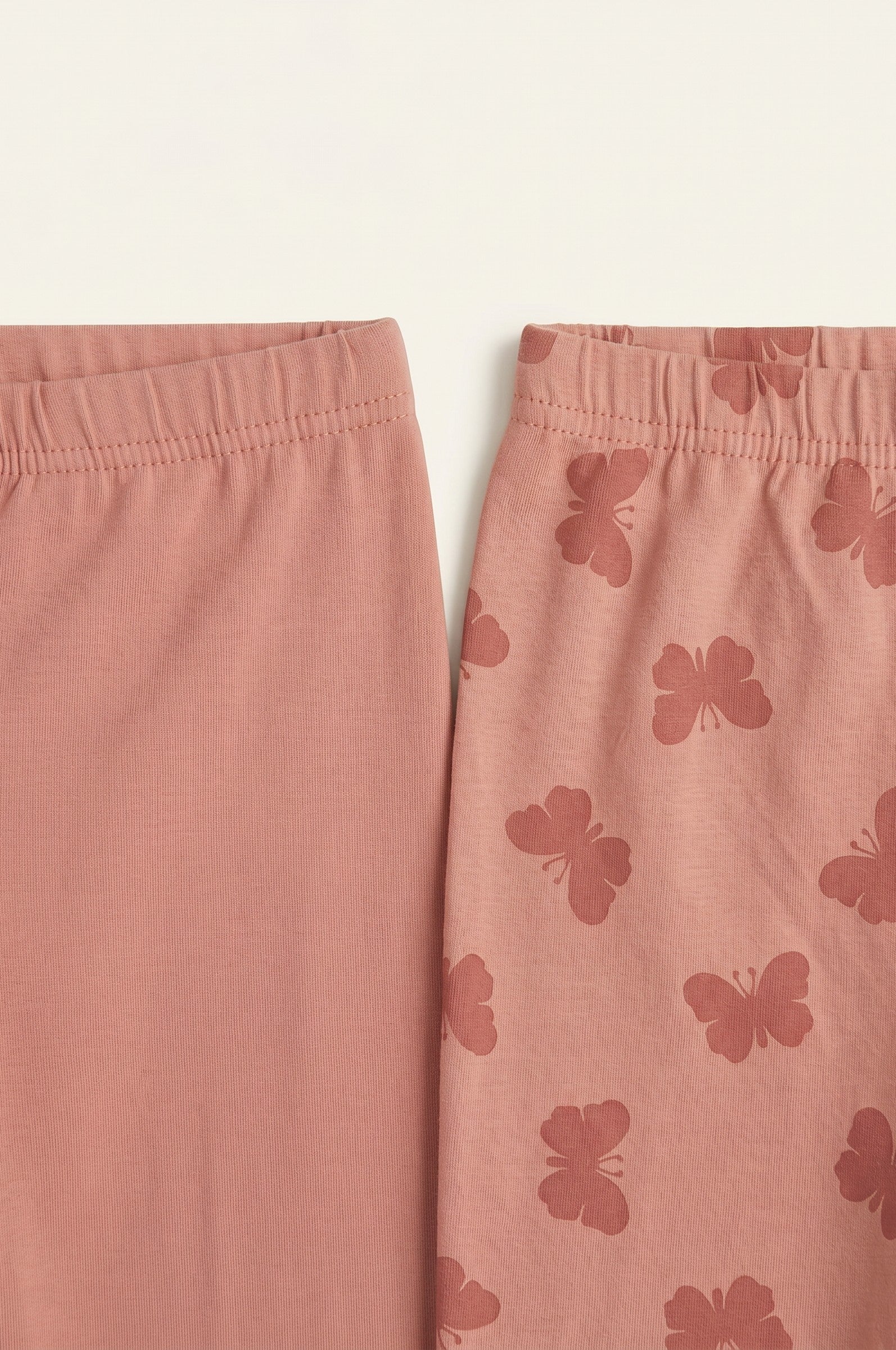 Butterfly print & plain Tights