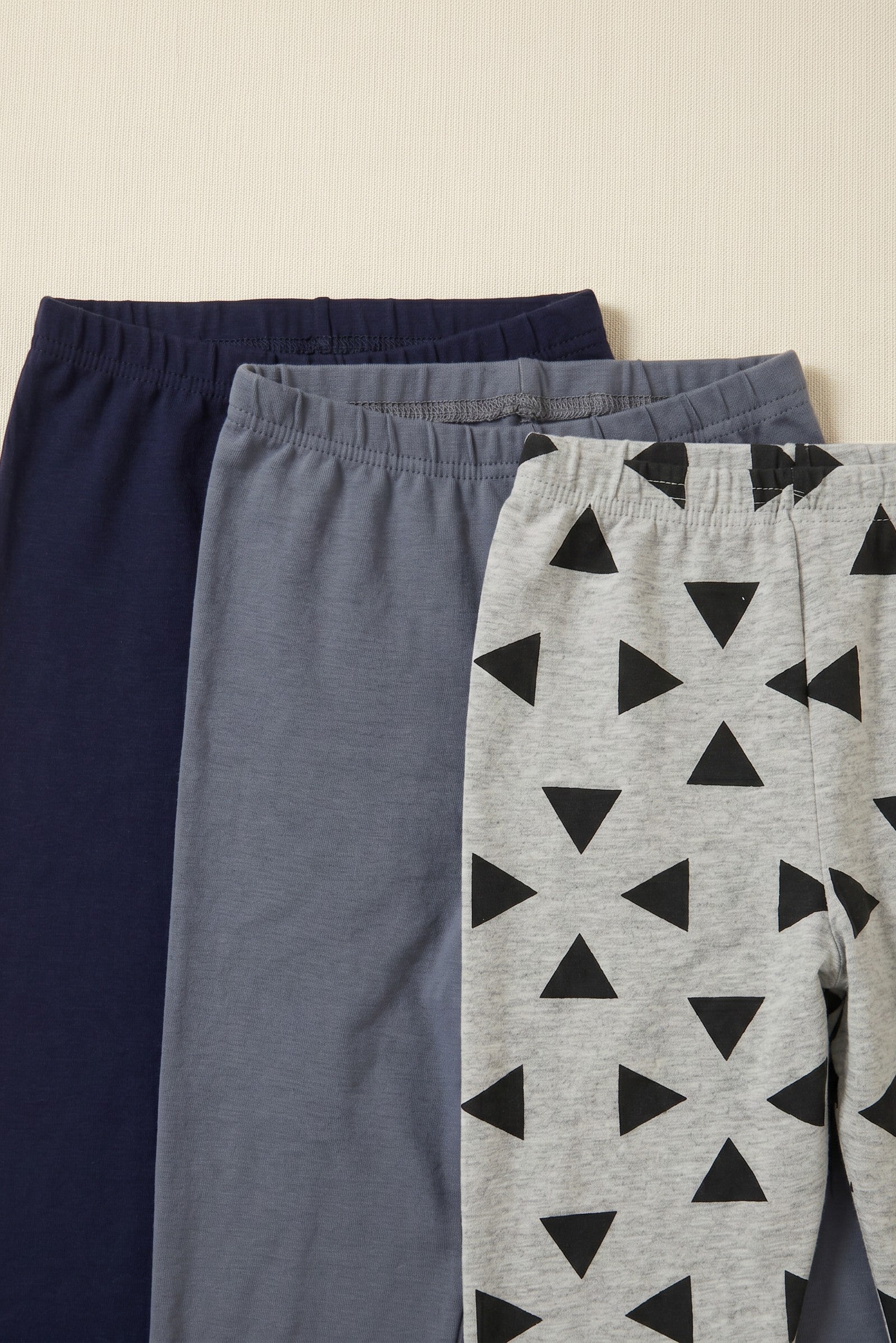 Triangle printed and Plain Tights (Pack of 3)